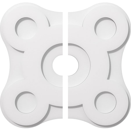 Ekena Millwork Luna Architectural Grade PVC Contemporary Ceiling Medallion, Two Piece, 18"OD x 3"ID x 6 1/4"C x 1"P CMP18LA2-03000